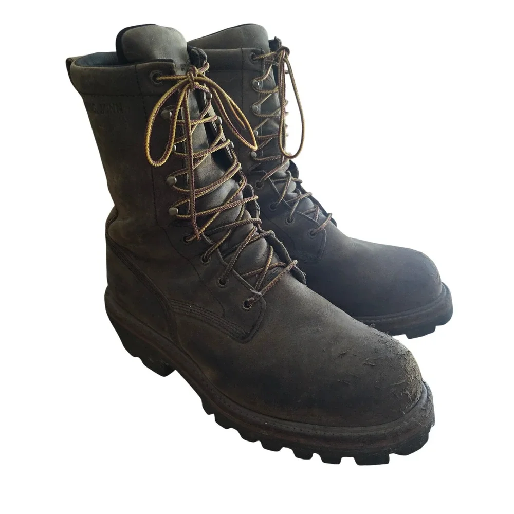 Red Wing 2217 Mens Brown Leather Steel Toe Logger Boots Vibram Sole Size 9.5 D